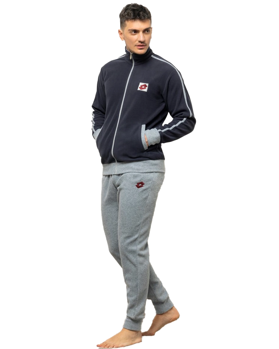 tuta in pile lotto con logo bordeaux