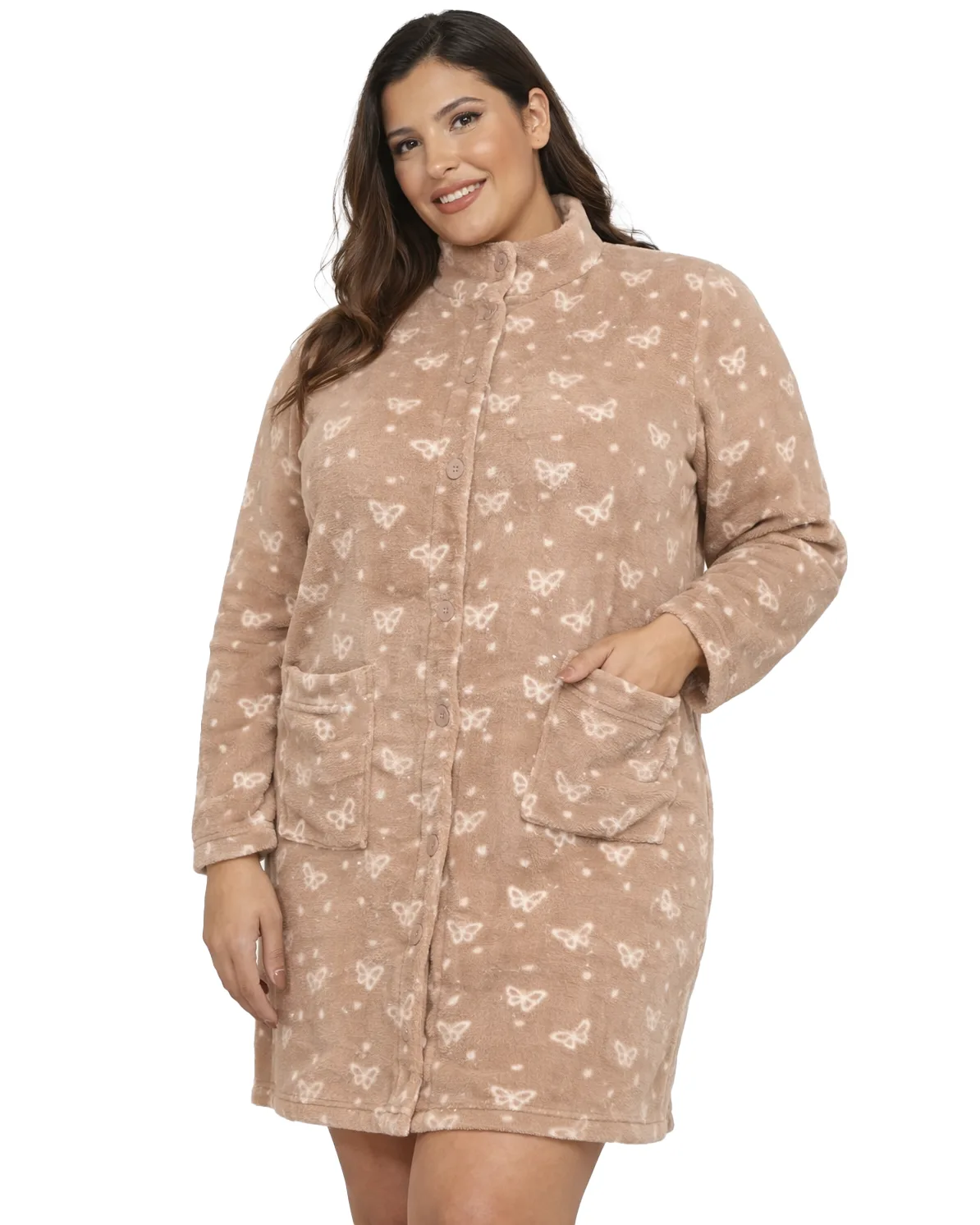 vestaglia donna pile coral calibrata beige di Karel