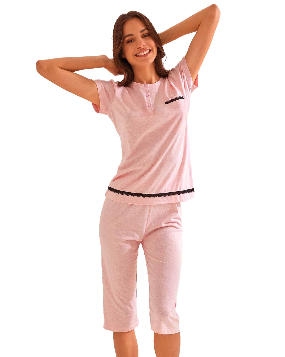 pigiama rosa a mezze maniche femminile