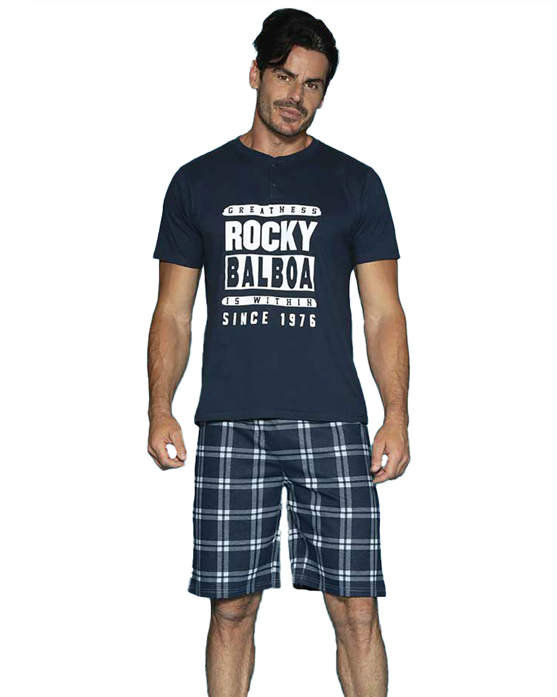 pigiama blu a maniche corte di rocky balboa