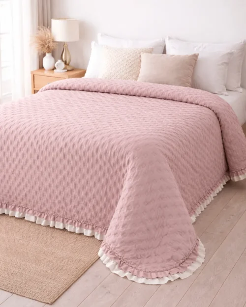 Trapuntino Matrimoniale Primaverile Cipria | Lovely Shabby