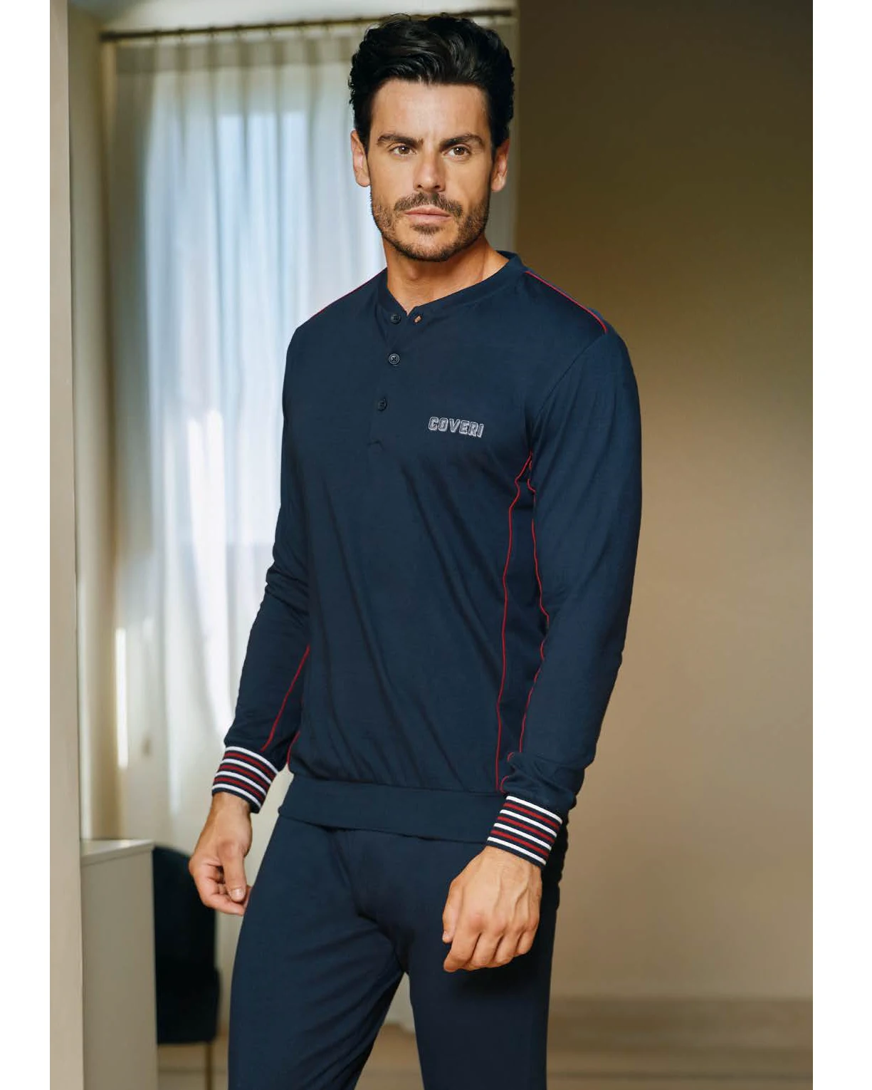 pigiama blu in cotone calibrato