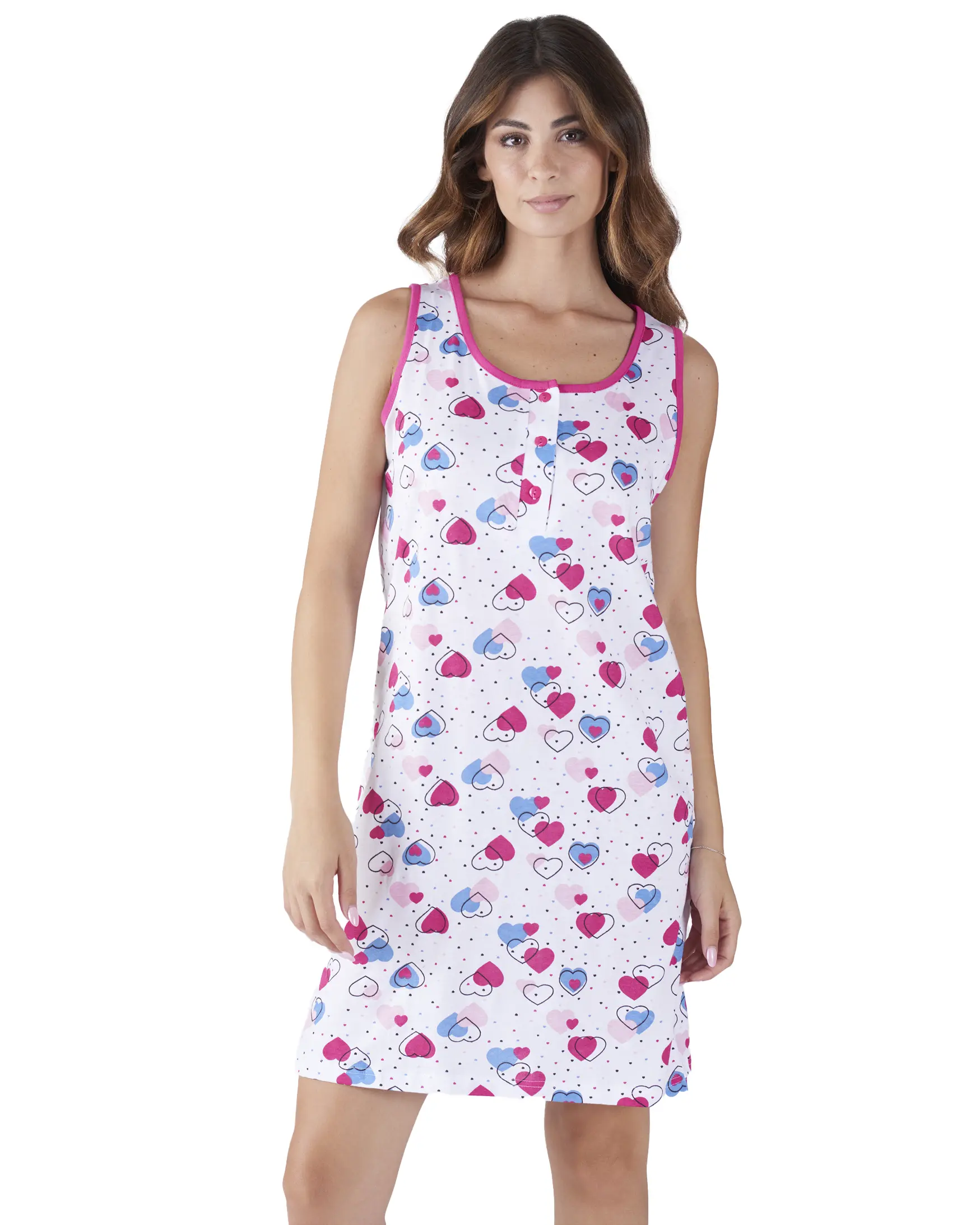 camicia karel in cotone con cuoricini