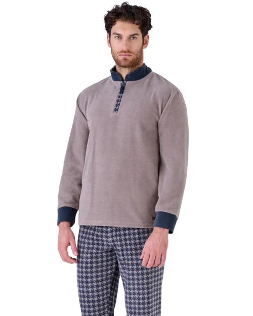pigiama beige in pile da uomo