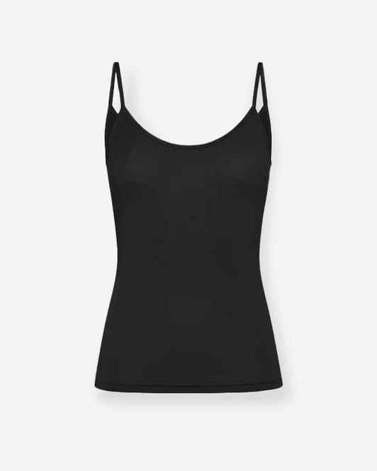 canotta stretta in tencel nera