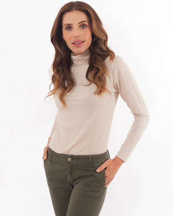 maglia beige in cashmere da donna