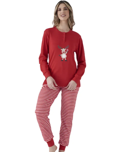 intimo pigiami donna rosso cotone