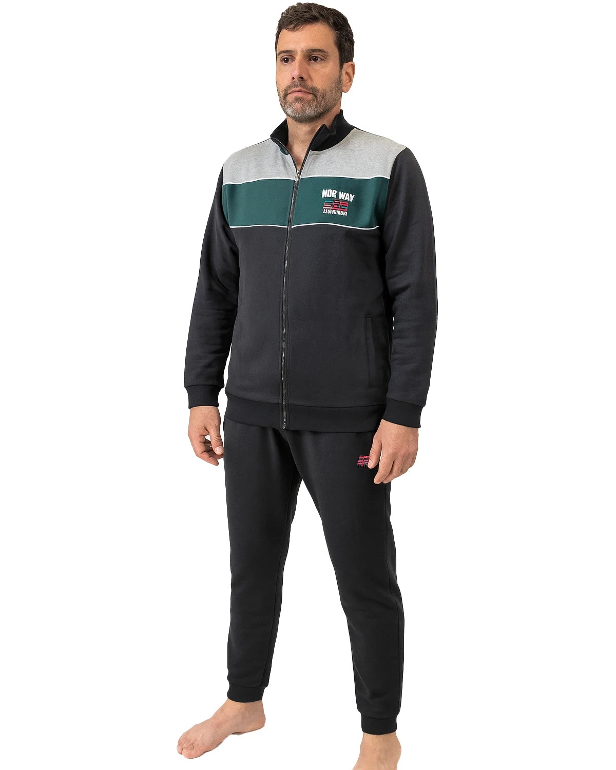 tuta nera grigio verde uomo