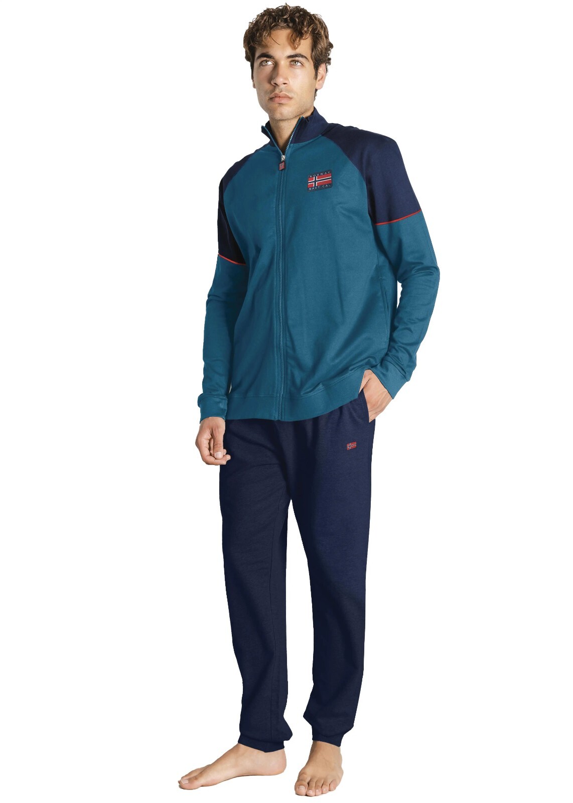 tute blu uomo con zip