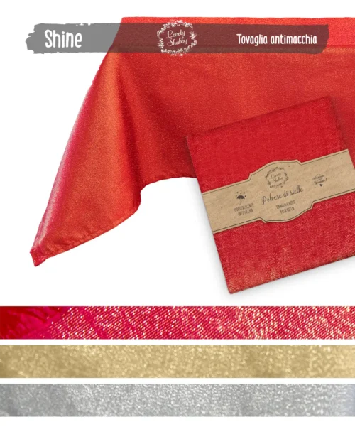 tovaglia antimacchia brillantinata rossa