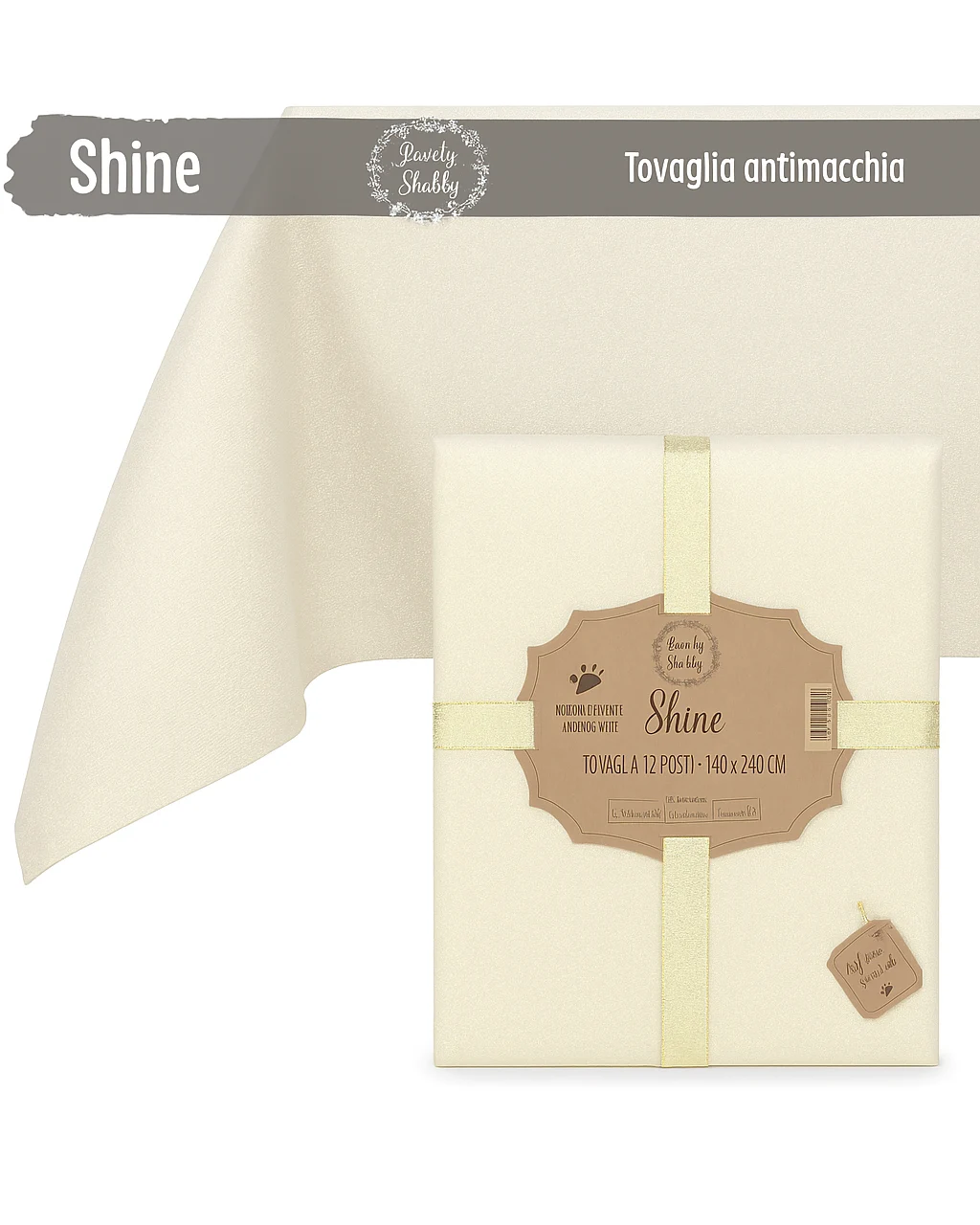 tovaglia antimacchia brillantinata oro