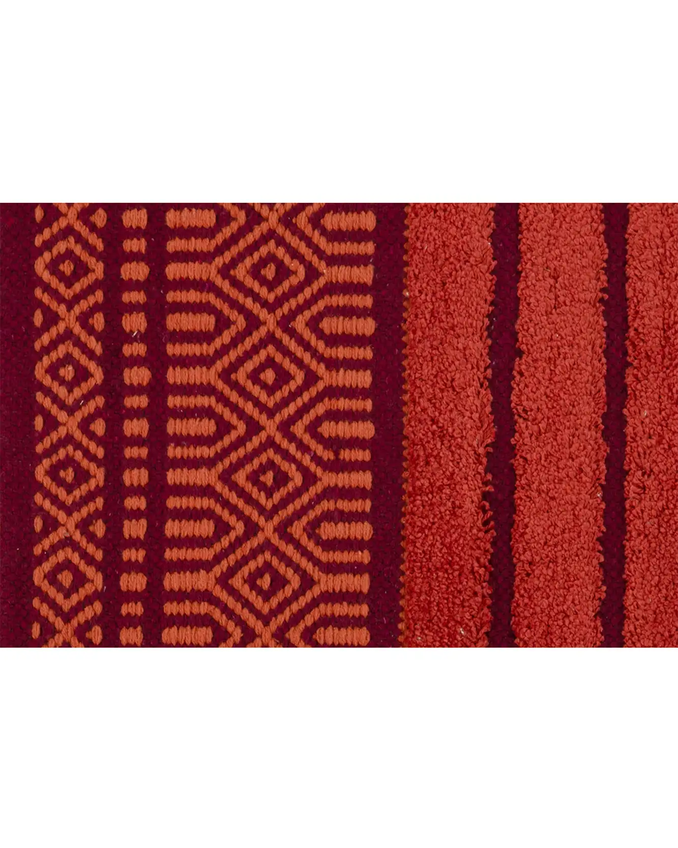 tappeto shabby etnico cotone colore rosso