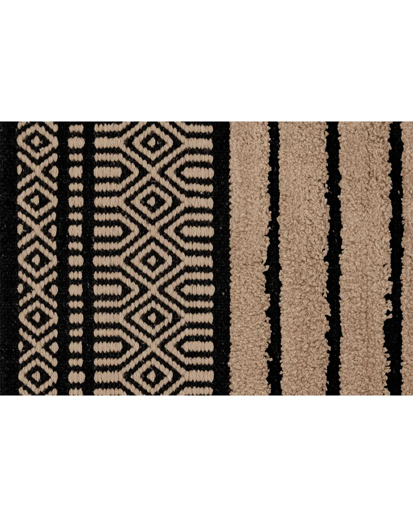 tappeto etnico shabby nero e mattone