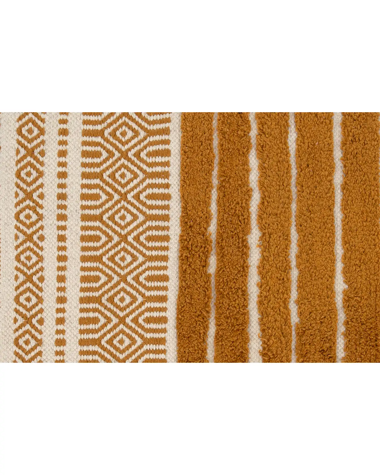 tappeto shabby etnico cotone color senape
