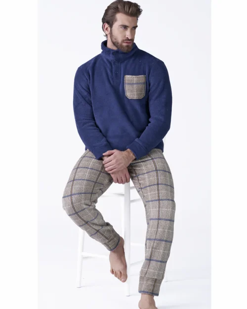 pigiama invernale blu karel uomo