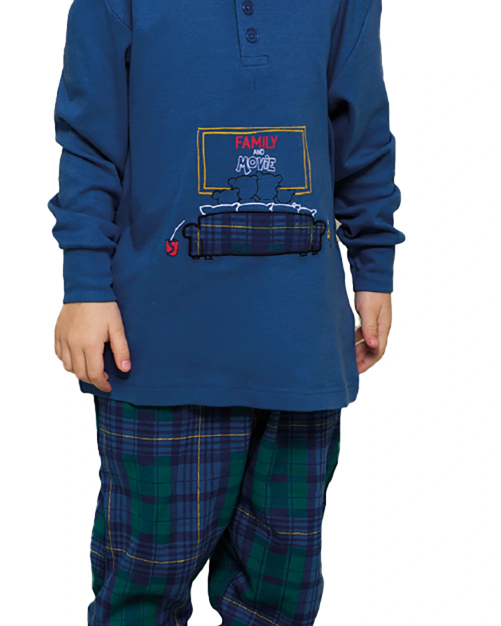 pigiama blu bimbo caldo in cotone