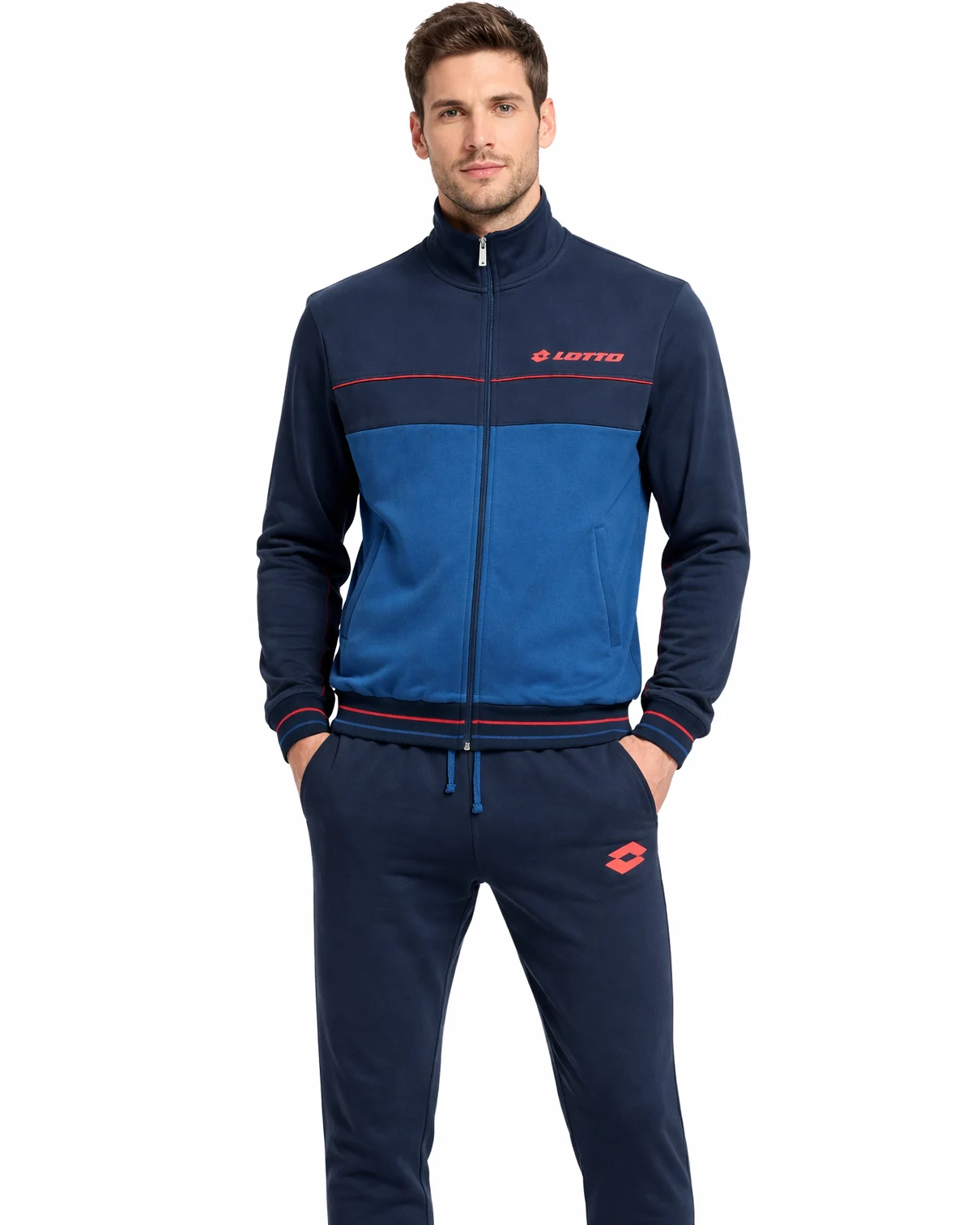 tuta con zip senza cappuccio di colore blu