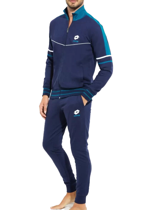 tuta lotto senza cappuccio con zip di colore bluette